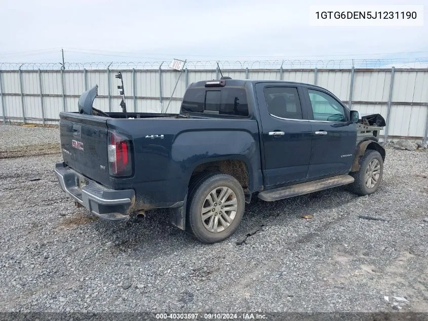 1GTG6DEN5J1231190 2018 GMC Canyon Slt