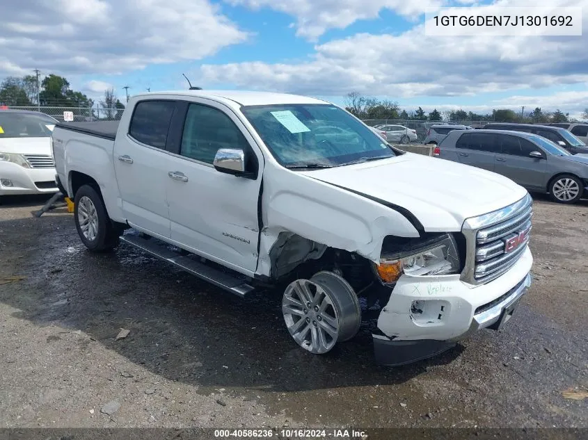 2018 GMC Canyon Slt VIN: 1GTG6DEN7J1301692 Lot: 40586236