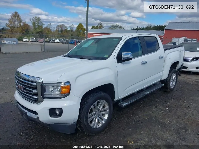 2018 GMC Canyon Slt VIN: 1GTG6DEN7J1301692 Lot: 40586236