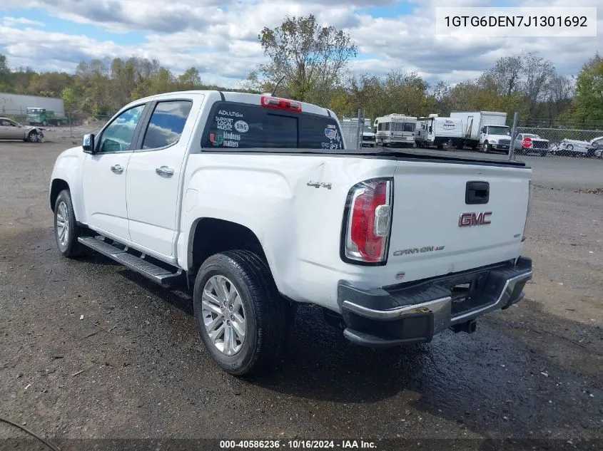 2018 GMC Canyon Slt VIN: 1GTG6DEN7J1301692 Lot: 40586236