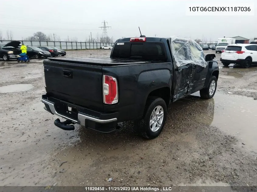 2019 GMC Canyon 4Wd Sle VIN: 1GTG6CENXK1187036 Lot: 11820458