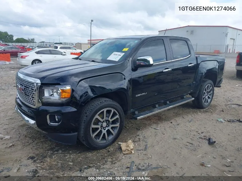 2019 GMC Canyon Denali VIN: 1GTG6EEN0K1274066 Lot: 39682486