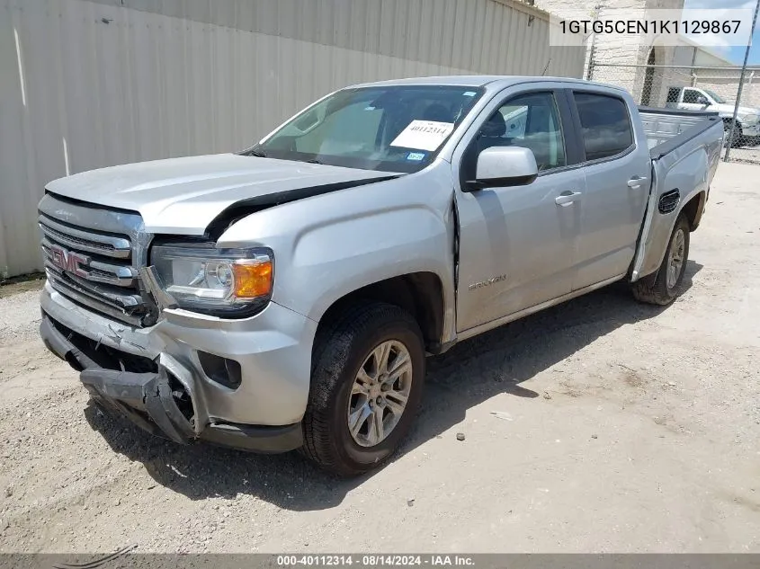 2019 GMC Canyon Sle VIN: 1GTG5CEN1K1129867 Lot: 40112314