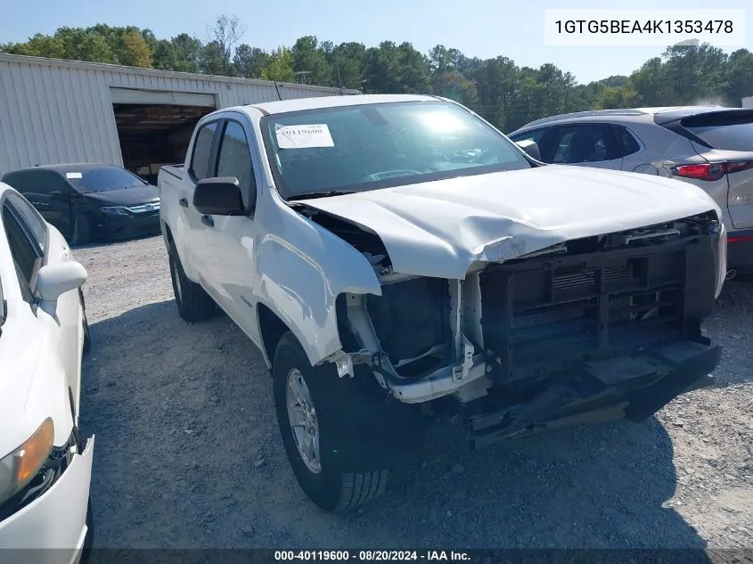 2019 GMC Canyon VIN: 1GTG5BEA4K1353478 Lot: 40119600