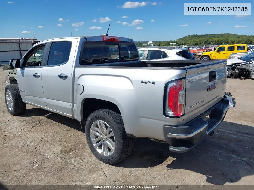 2019 GMC Canyon Slt VIN: 1GTG6DEN7K1242385 Lot: 40313042