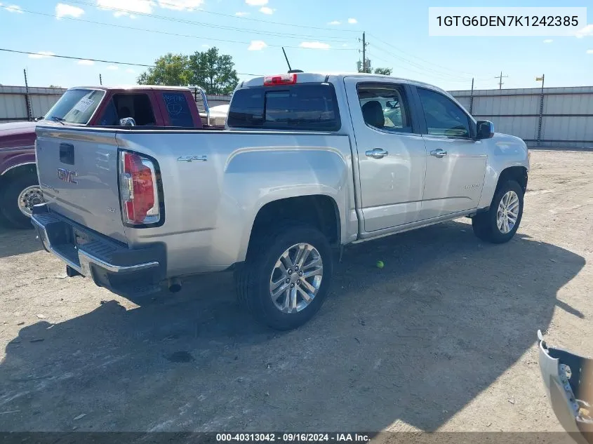 2019 GMC Canyon Slt VIN: 1GTG6DEN7K1242385 Lot: 40313042