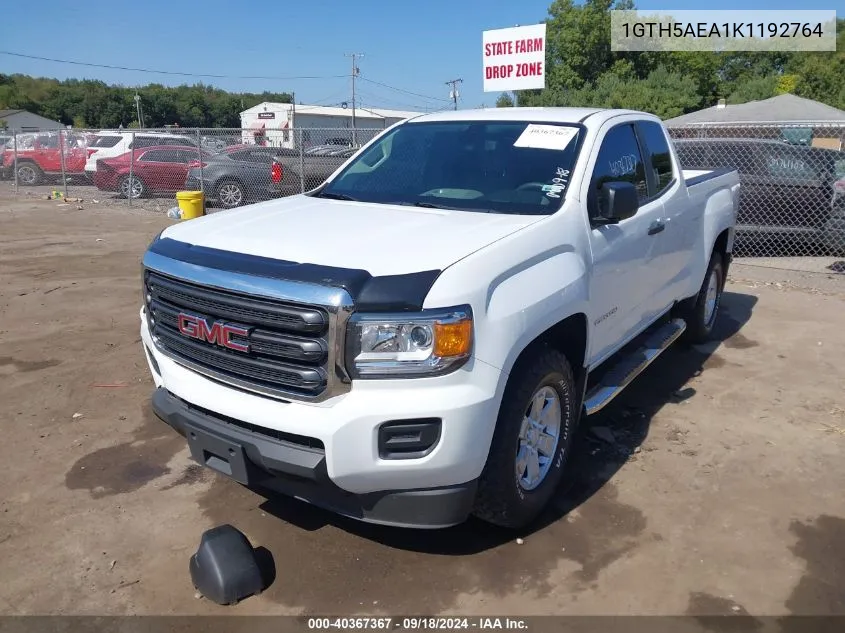 2019 GMC Canyon Sl VIN: 1GTH5AEA1K1192764 Lot: 40367367