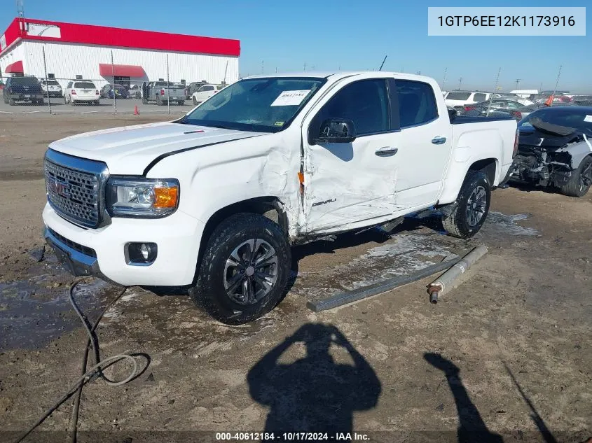 2019 GMC Canyon Denali VIN: 1GTP6EE12K1173916 Lot: 40612184