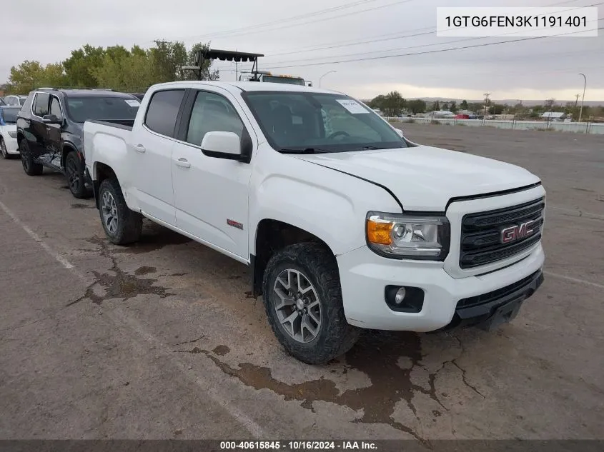 1GTG6FEN3K1191401 2019 GMC Canyon All Terrain W/Cloth/All Terrain W/Leather