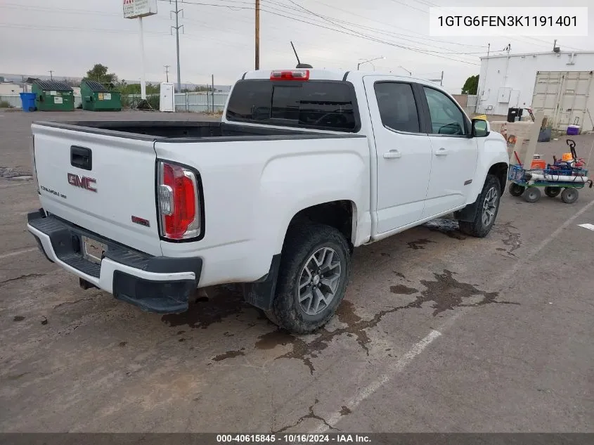 2019 GMC Canyon All Terrain W/Cloth/All Terrain W/Leather VIN: 1GTG6FEN3K1191401 Lot: 40615845