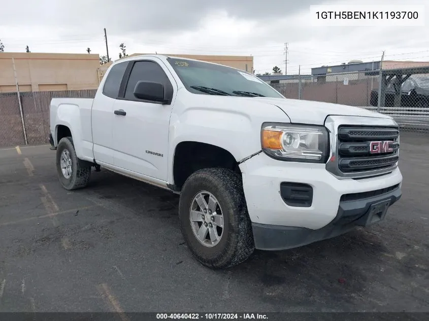 1GTH5BEN1K1193700 2019 GMC Canyon