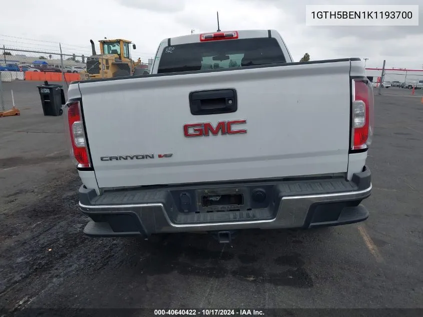 1GTH5BEN1K1193700 2019 GMC Canyon