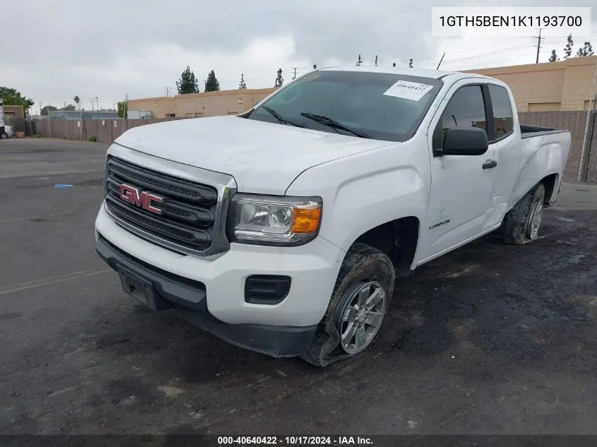 1GTH5BEN1K1193700 2019 GMC Canyon