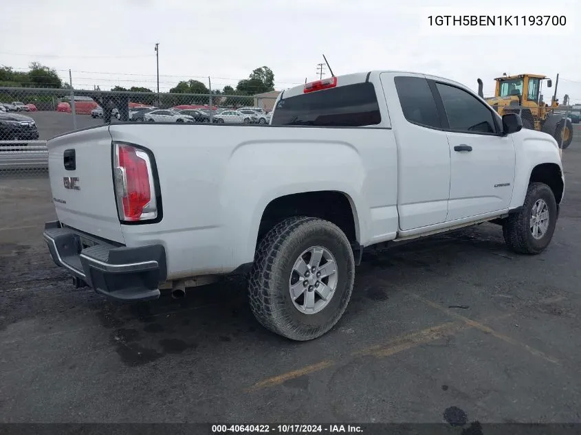 1GTH5BEN1K1193700 2019 GMC Canyon