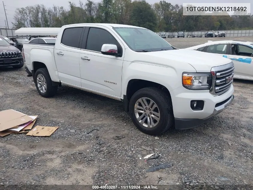 2019 GMC Canyon Slt VIN: 1GTG5DEN5K1218492 Lot: 40833287