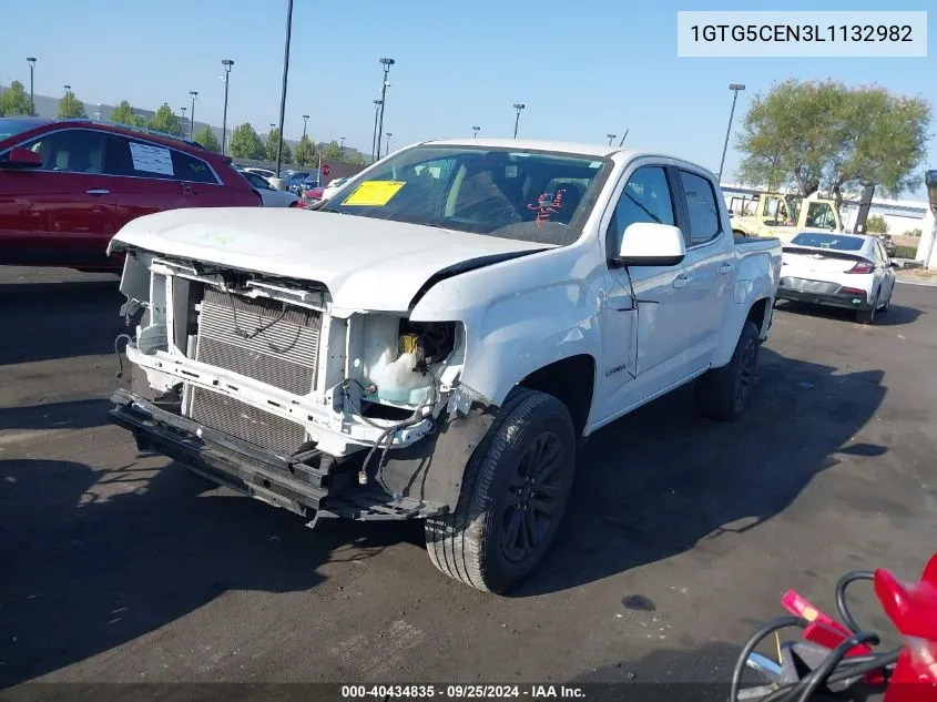 2020 GMC Canyon 2Wd Short Box Sle VIN: 1GTG5CEN3L1132982 Lot: 40434835