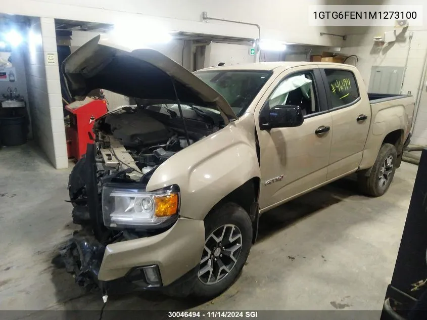 2021 GMC Canyon At4 VIN: 1GTG6FEN1M1273100 Lot: 30046494