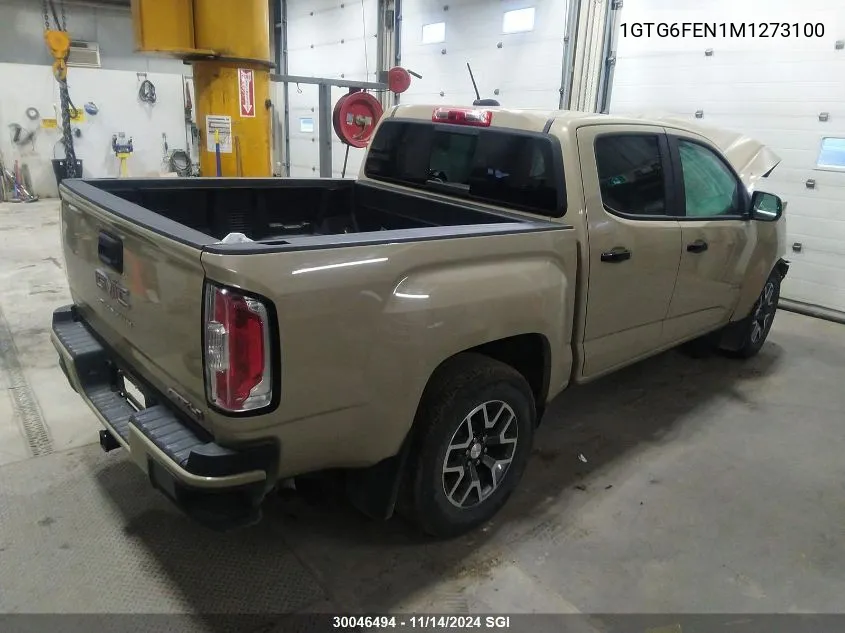 2021 GMC Canyon At4 VIN: 1GTG6FEN1M1273100 Lot: 30046494