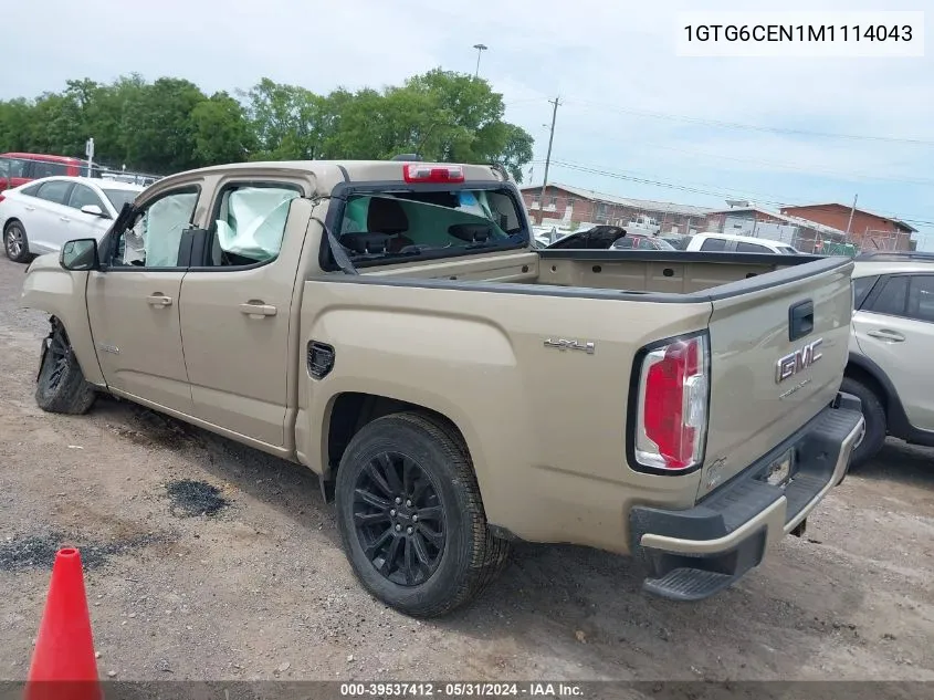 2021 GMC Canyon 4Wd Short Box Elevation VIN: 1GTG6CEN1M1114043 Lot: 39537412