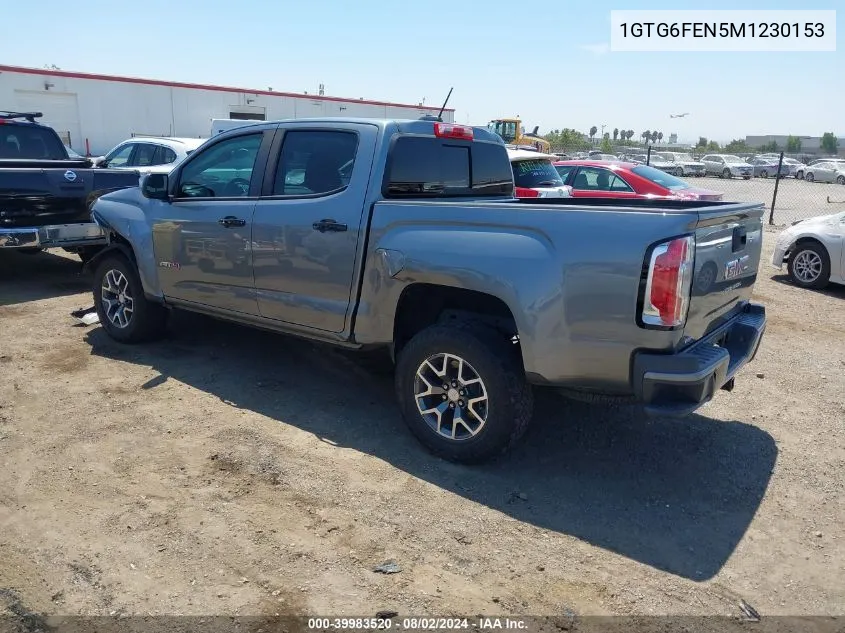 2021 GMC Canyon 4Wd Short Box At4 - Cloth VIN: 1GTG6FEN5M1230153 Lot: 39983520