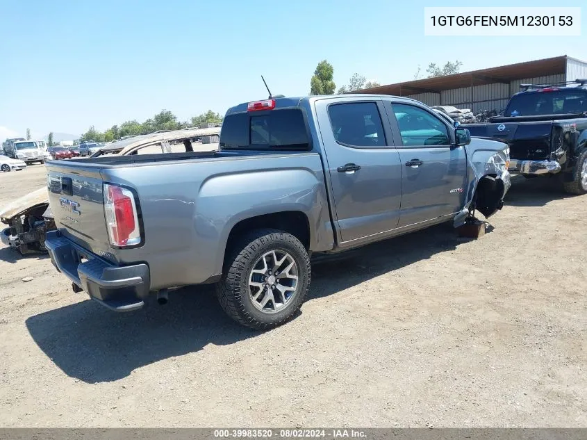 2021 GMC Canyon 4Wd Short Box At4 - Cloth VIN: 1GTG6FEN5M1230153 Lot: 39983520