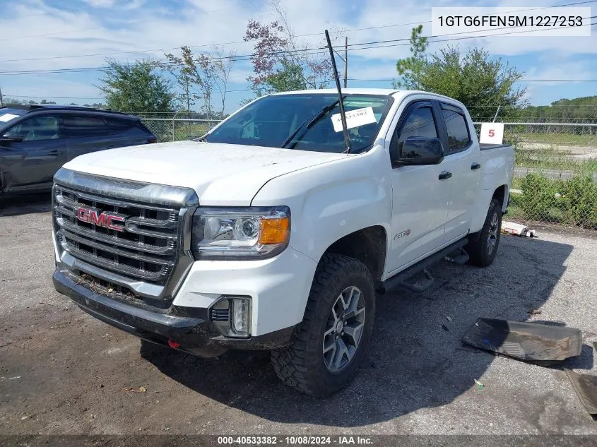 2021 GMC Canyon At4 VIN: 1GTG6FEN5M1227253 Lot: 40533382