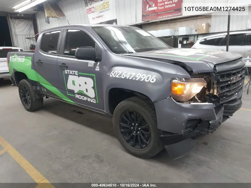 2021 GMC Canyon 2Wd Short Box Elevation Standard VIN: 1GTG5BEA0M1274425 Lot: 40634510