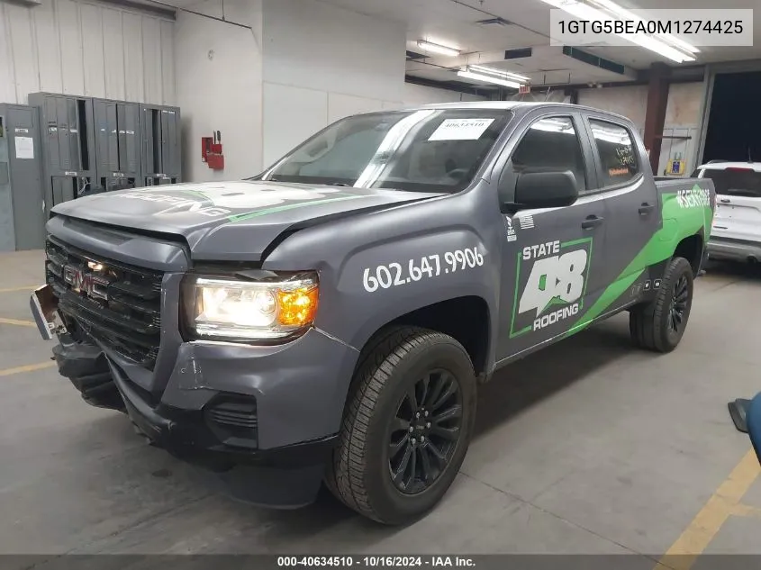 2021 GMC Canyon 2Wd Short Box Elevation Standard VIN: 1GTG5BEA0M1274425 Lot: 40634510