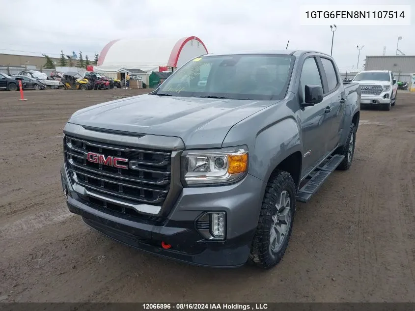 2022 GMC Canyon At4 VIN: 1GTG6FEN8N1107514 Lot: 12066896