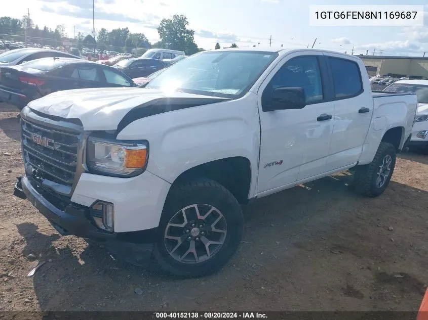 2022 GMC Canyon 4Wd Short Box At4 - Cloth VIN: 1GTG6FEN8N1169687 Lot: 40152138