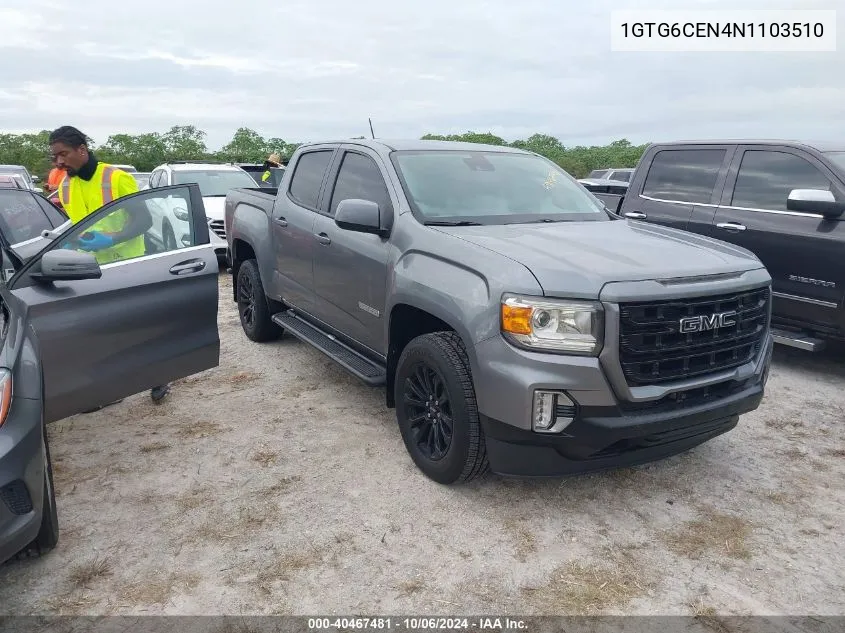 2022 GMC Canyon 4Wd Short Box Elevation VIN: 1GTG6CEN4N1103510 Lot: 40467481