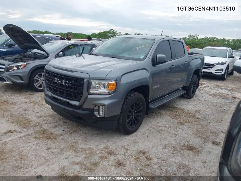 2022 GMC Canyon 4Wd Short Box Elevation VIN: 1GTG6CEN4N1103510 Lot: 40467481