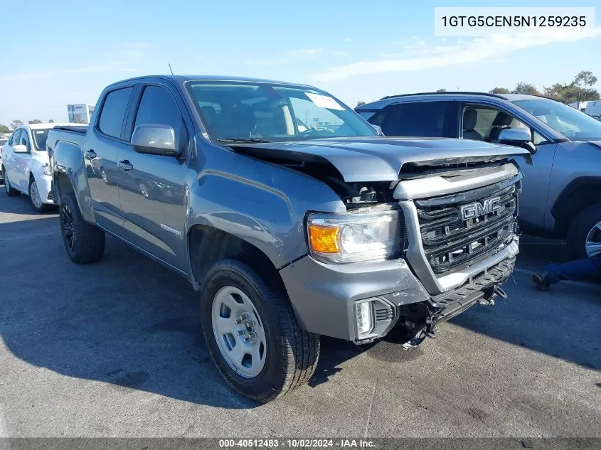 2022 GMC Canyon 2Wd Short Box Elevation VIN: 1GTG5CEN5N1259235 Lot: 40512483