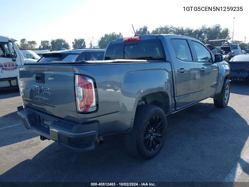 2022 GMC Canyon 2Wd Short Box Elevation VIN: 1GTG5CEN5N1259235 Lot: 40512483