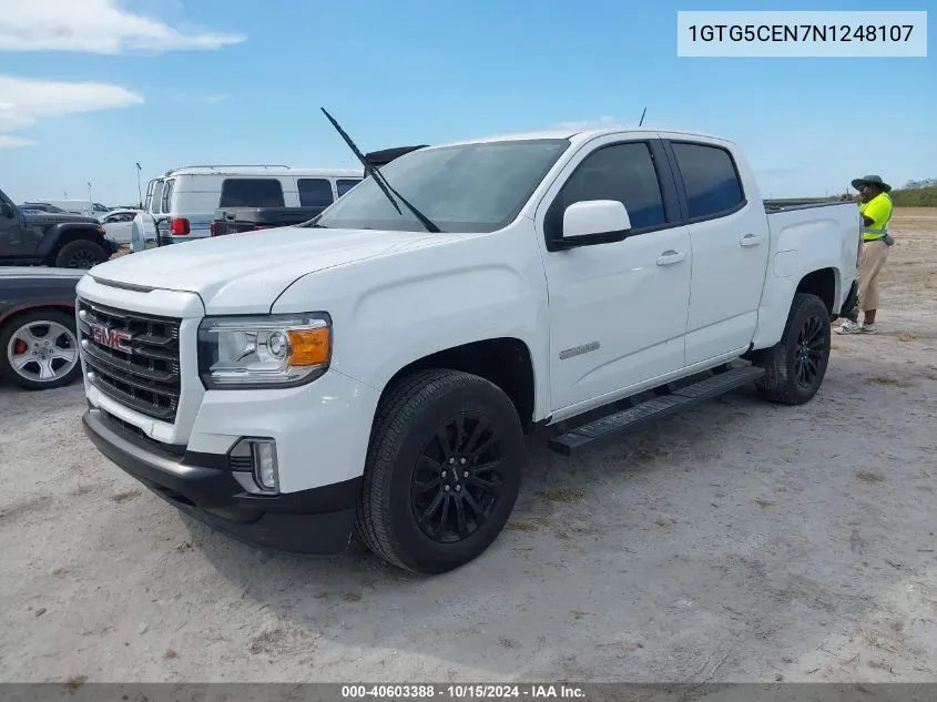 2022 GMC Canyon 2Wd Short Box Elevation VIN: 1GTG5CEN7N1248107 Lot: 40603388