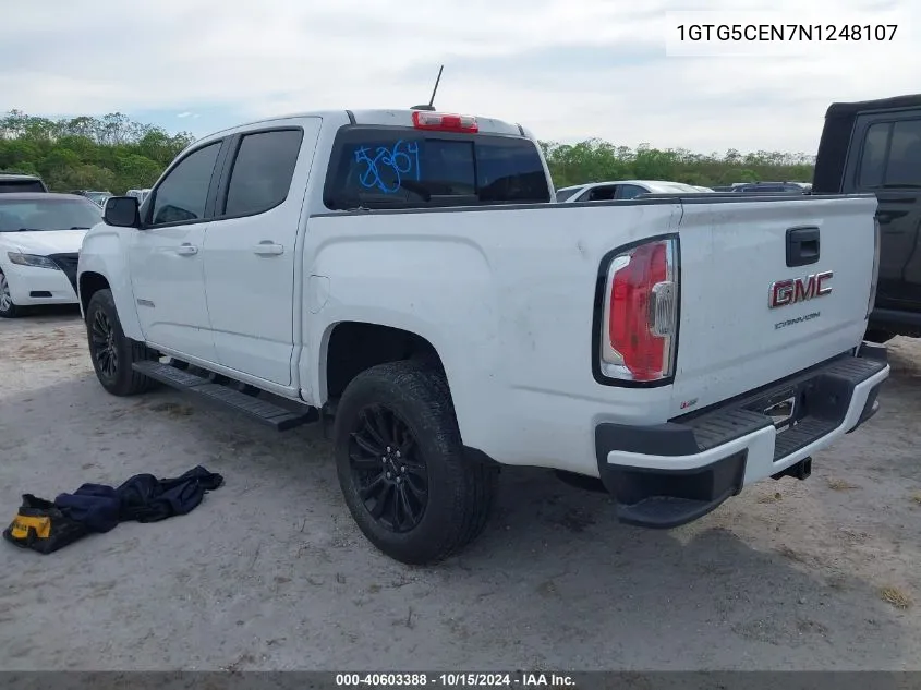 2022 GMC Canyon 2Wd Short Box Elevation VIN: 1GTG5CEN7N1248107 Lot: 40603388