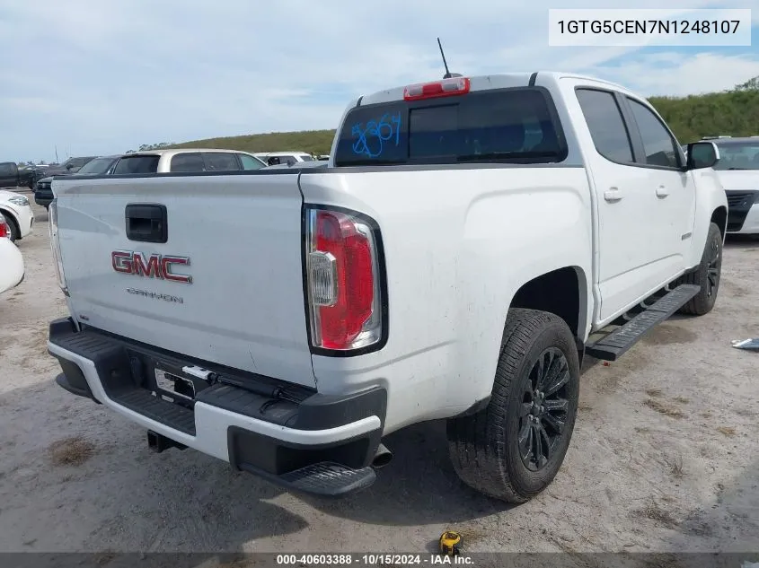 2022 GMC Canyon 2Wd Short Box Elevation VIN: 1GTG5CEN7N1248107 Lot: 40603388