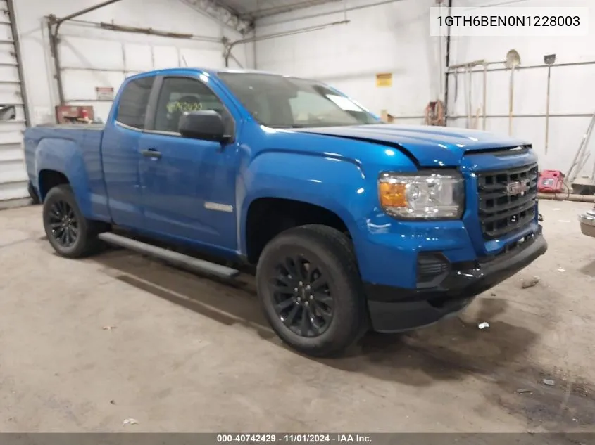 2022 GMC Canyon 4Wd Elevation Standard VIN: 1GTH6BEN0N1228003 Lot: 40742429