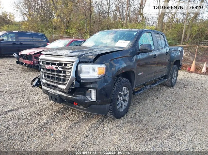 2022 GMC Canyon 4Wd Long Box At4 - Cloth/4Wd Long Box At4 - Leather/4Wd Short Box At4 - Cloth VIN: 1GTG6FEN7N1178820 Lot: 40871148