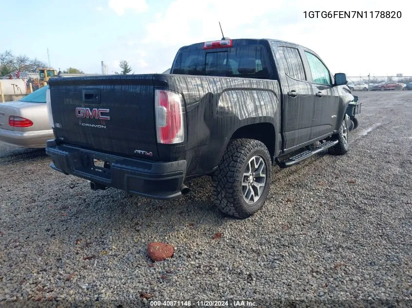 2022 GMC Canyon 4Wd Long Box At4 - Cloth/4Wd Long Box At4 - Leather/4Wd Short Box At4 - Cloth VIN: 1GTG6FEN7N1178820 Lot: 40871148