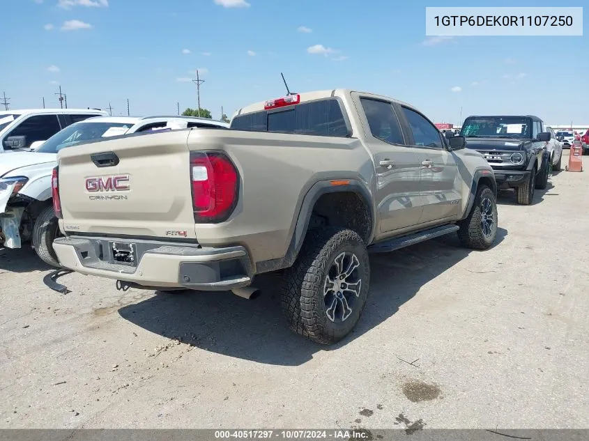 2024 GMC Canyon 4Wd At4 VIN: 1GTP6DEK0R1107250 Lot: 40517297