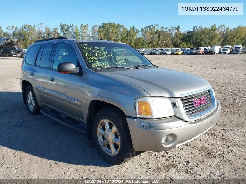 2002 GMC Envoy VIN: 1GKDT13S022434779 Lot: 12122154