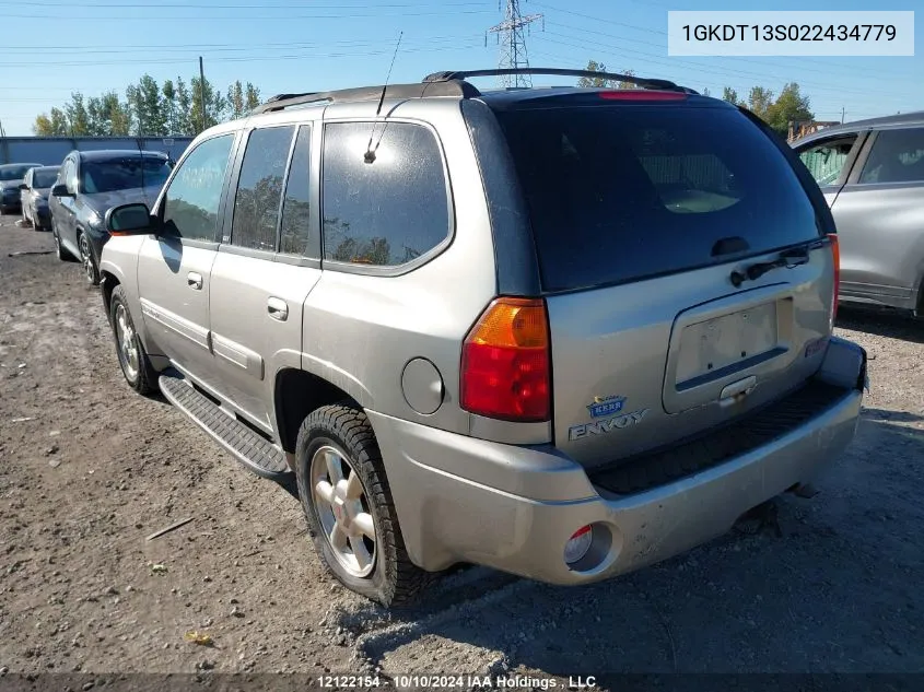 2002 GMC Envoy VIN: 1GKDT13S022434779 Lot: 12122154