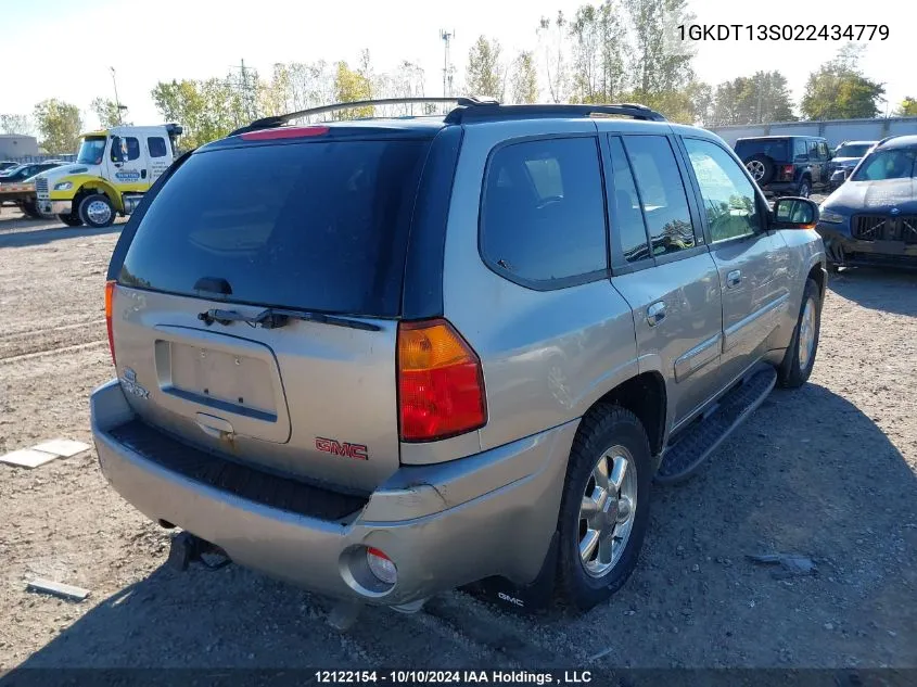 2002 GMC Envoy VIN: 1GKDT13S022434779 Lot: 12122154