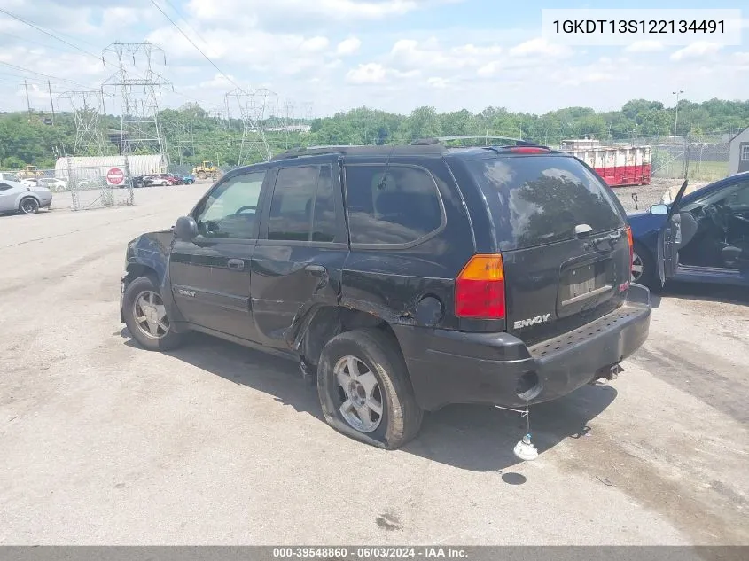 2002 GMC Envoy Sle VIN: 1GKDT13S122134491 Lot: 39548860