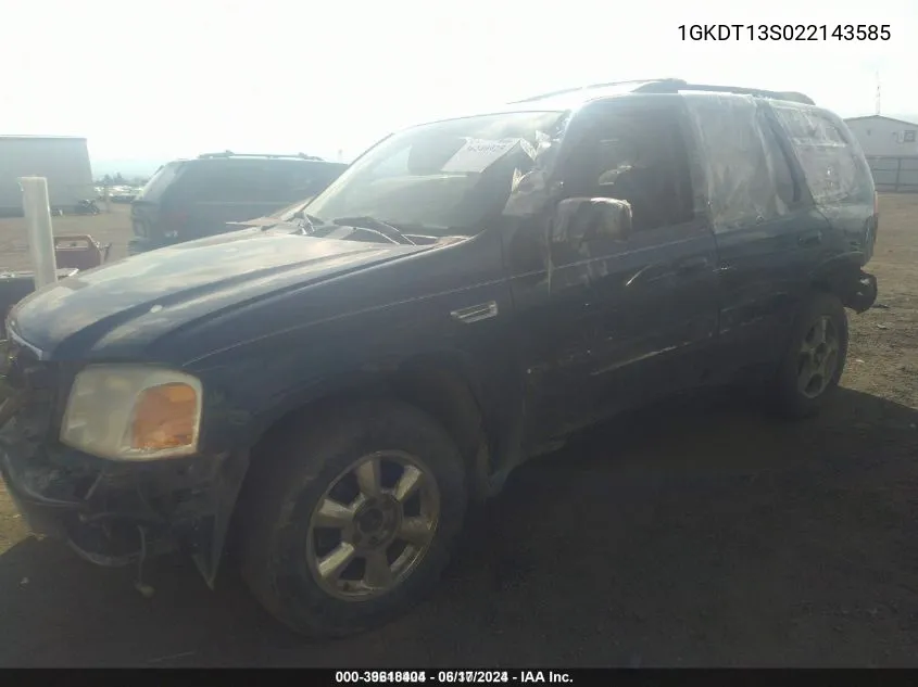 2002 GMC Envoy Slt VIN: 1GKDT13S022143585 Lot: 39618404