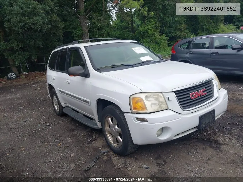 2002 GMC Envoy Slt VIN: 1GKDT13S922401652 Lot: 39935891