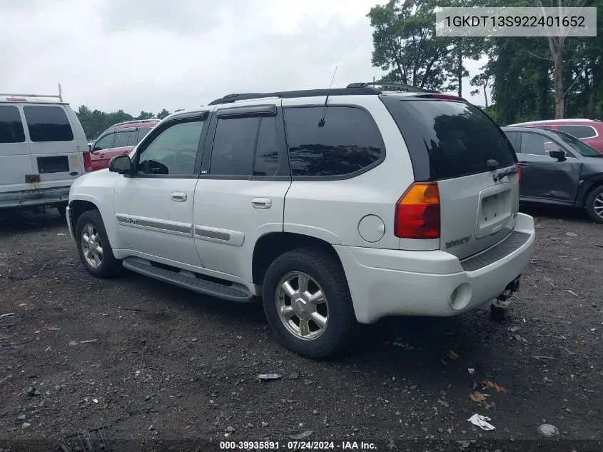 2002 GMC Envoy Slt VIN: 1GKDT13S922401652 Lot: 39935891