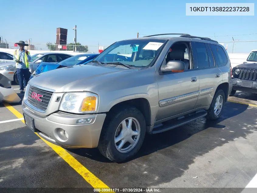 2002 GMC Envoy Slt VIN: 1GKDT13S822237228 Lot: 39981171