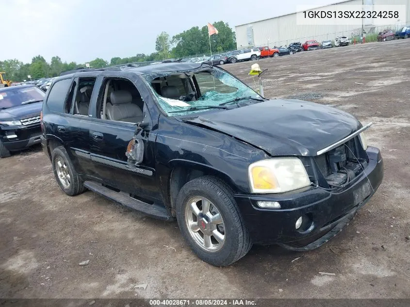 2002 GMC Envoy Slt VIN: 1GKDS13SX22324258 Lot: 40028671